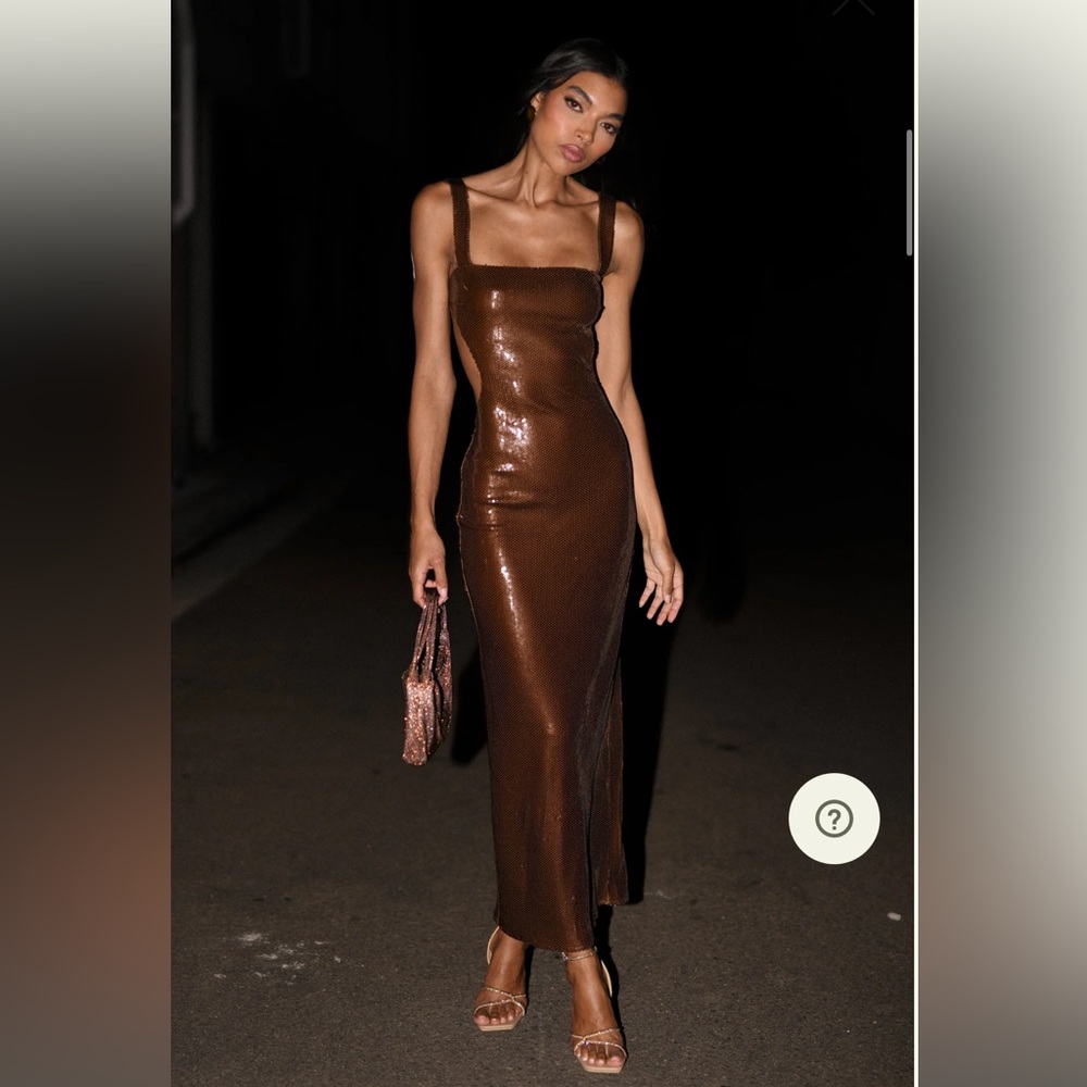 Meshki Adoria Dress in Chocolate (XXS, NWT)